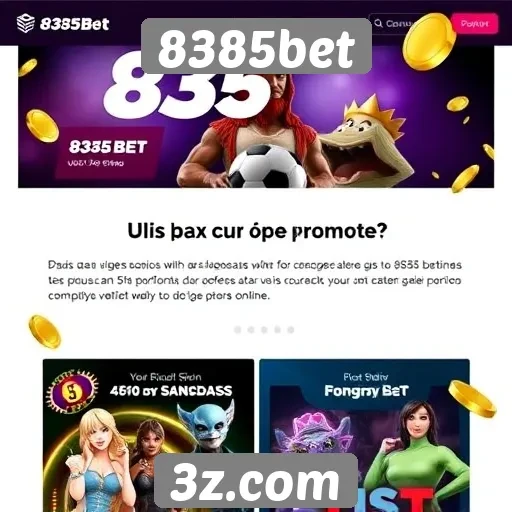 Promoções e bônus disponíveis no 8385bet